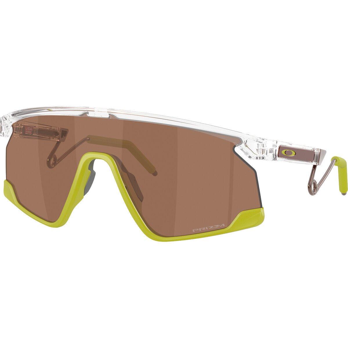 Image of Oakley Bxtr Metal Prizm Sunglasses Polished Clear/Prizm Tungsten, One Size