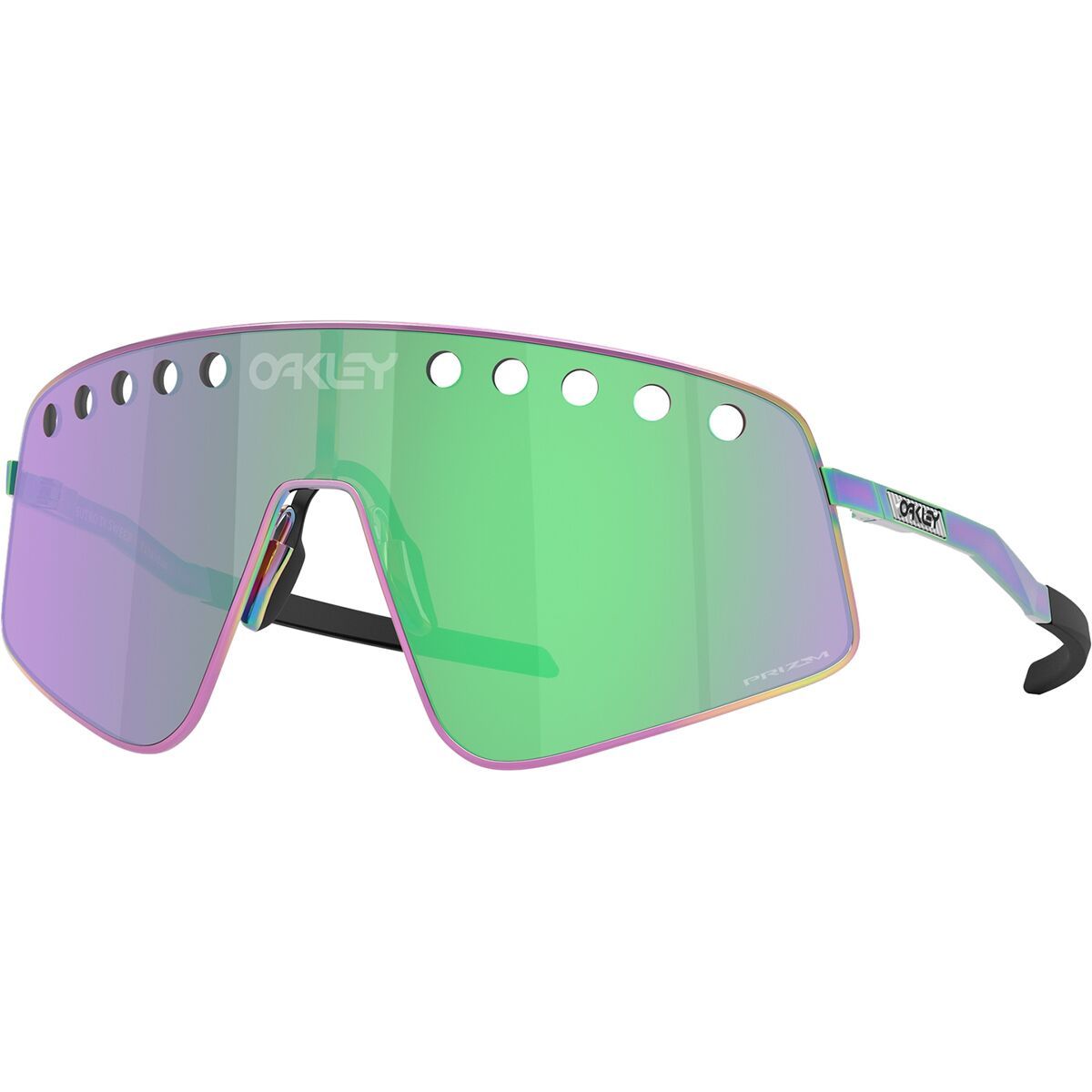 Image of Oakley Sutro Ti Sweep Prizm Sunglasses Oill Silk/Prizm Road Jade, One Size