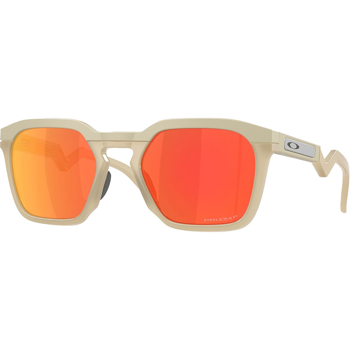 Image of Oakley HSTN SQ Prizm Polarized Sunglasses Matte Sand/Prizm Ruby Polarized, One Size