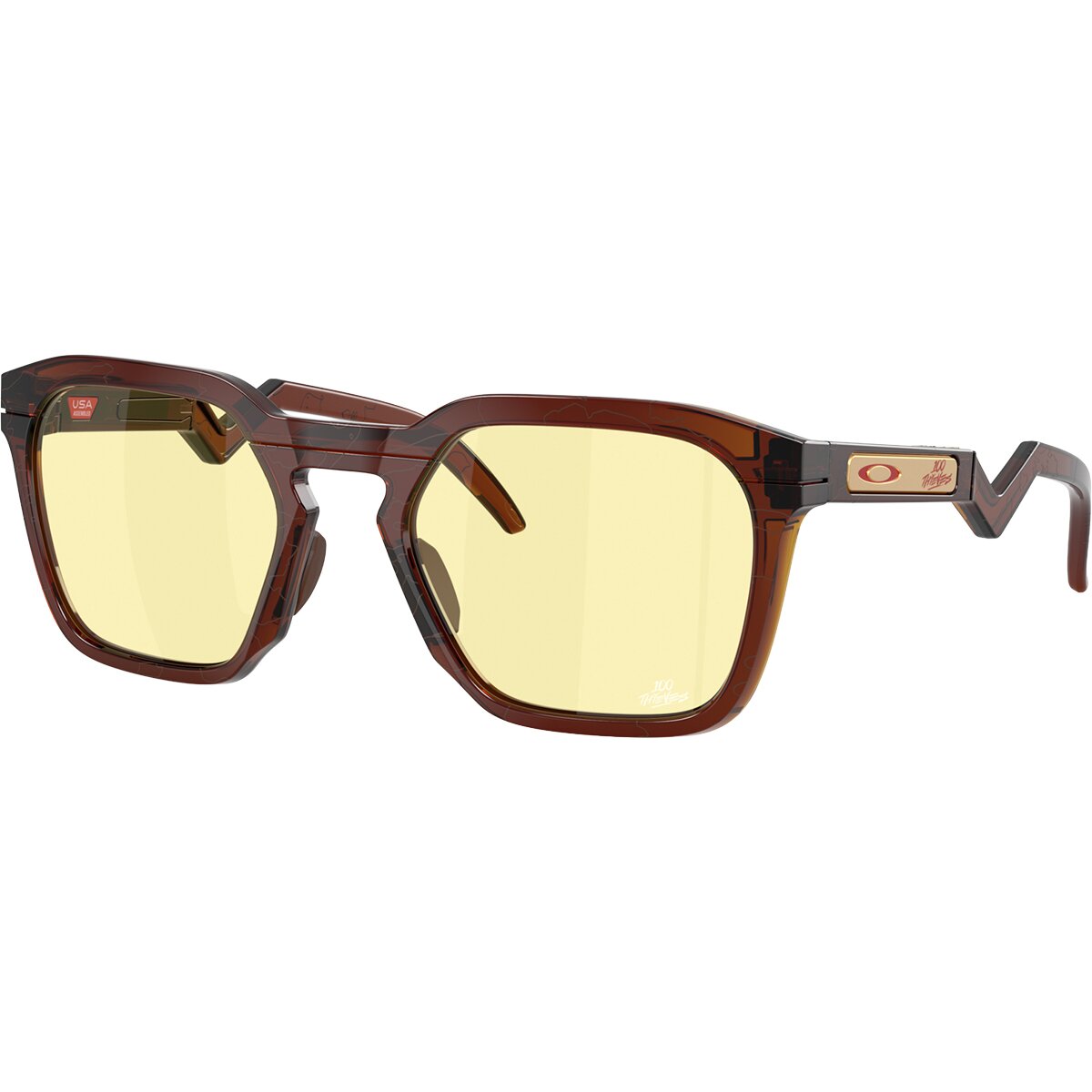 Image of Oakley HSTN SQ Prizm Sunglasses Dark Amber/Prizm Gaming, One Size