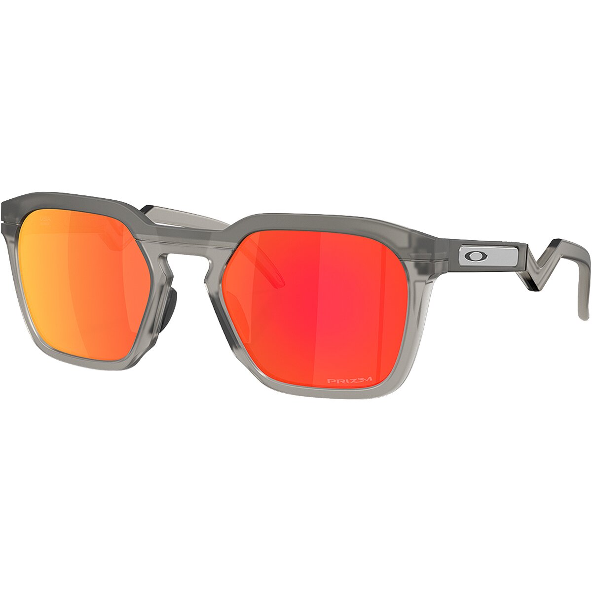 Image of Oakley HSTN SQ Prizm Sunglasses Matte Grey Smoke/Prizm Ruby, One Size