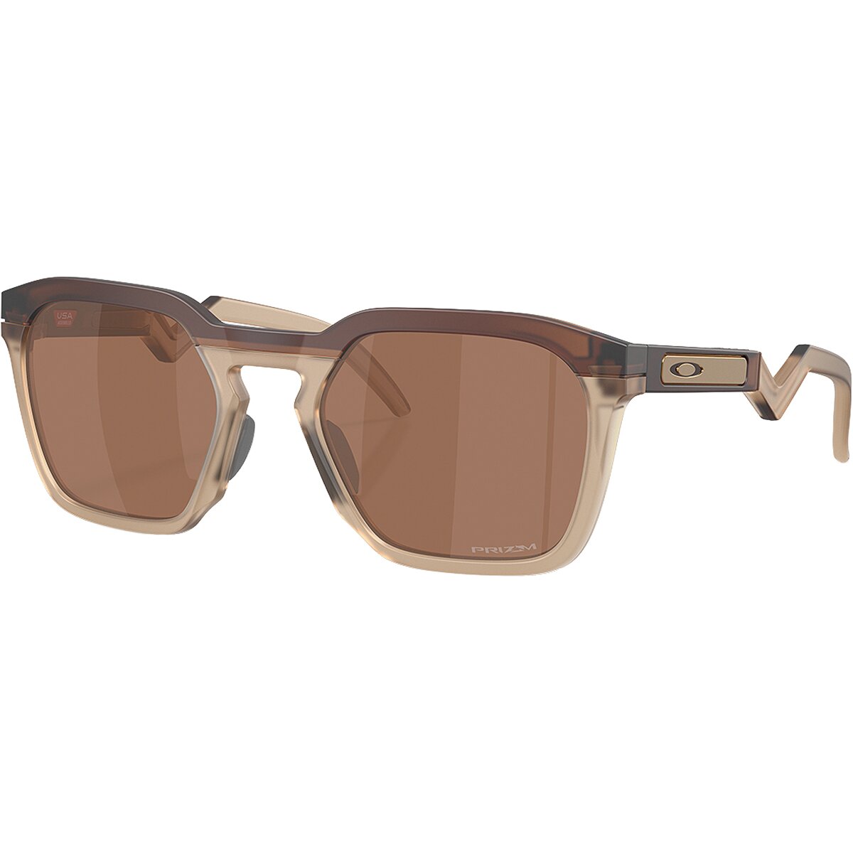 Image of Oakley HSTN SQ Prizm Sunglasses Matte Rootbeer/Prizm Tungsten, One Size