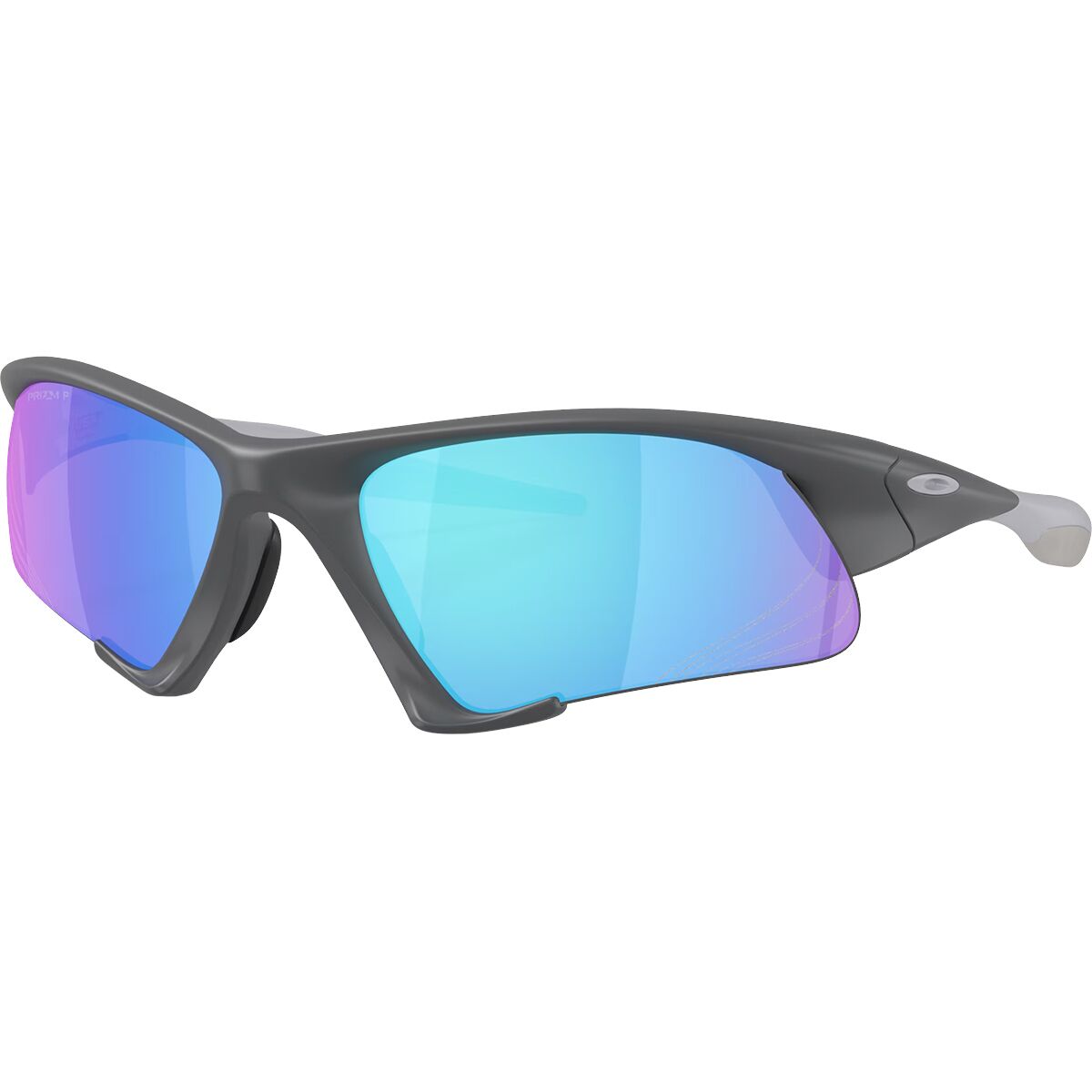 Image of Oakley Suture Jacket Prizm Polarized Sunglasses Matte Dark Grey/Prizm Sapphire Polarized, One Size