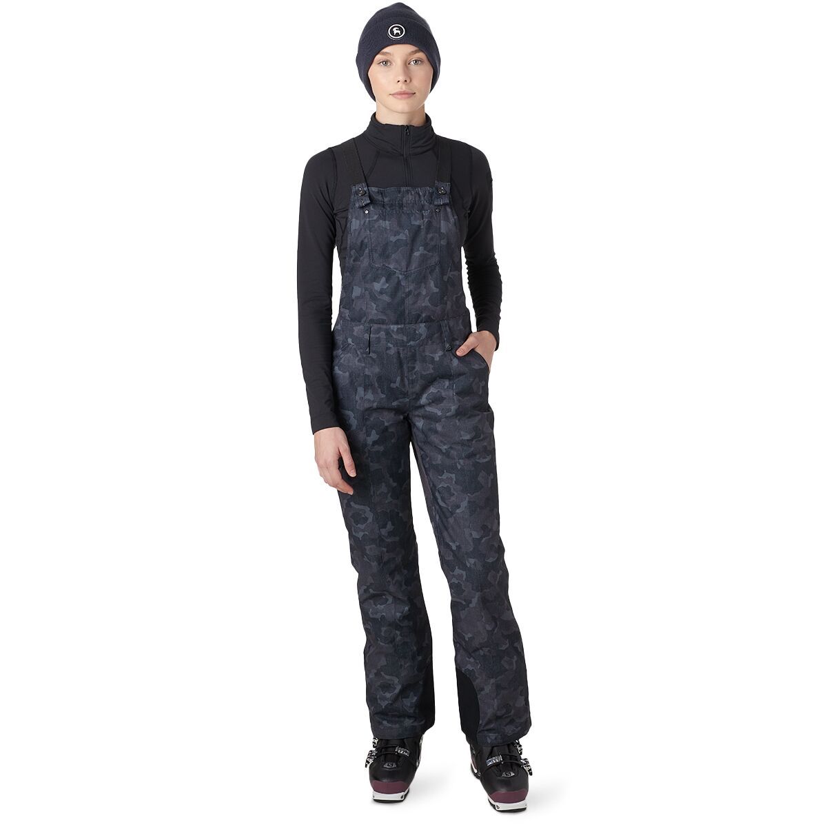 Obermeyer Malta Bib Overall Pant - Women's Dark Denim Camo, 10