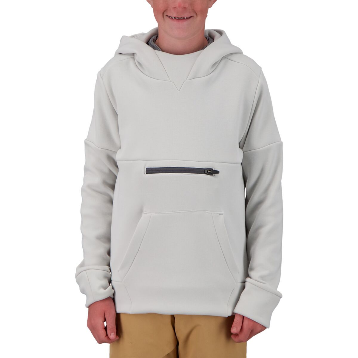 Obermeyer Asher Fleece Hooded Jacket - Boys' Fog, XL