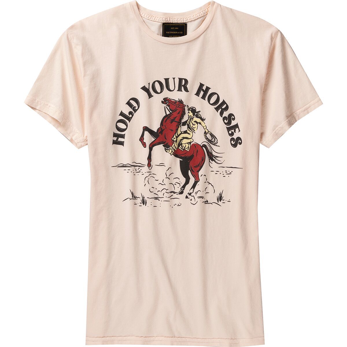 Original Retro Brand Hold Your Horses T-Shirt - Women's Pale Dogwood, S