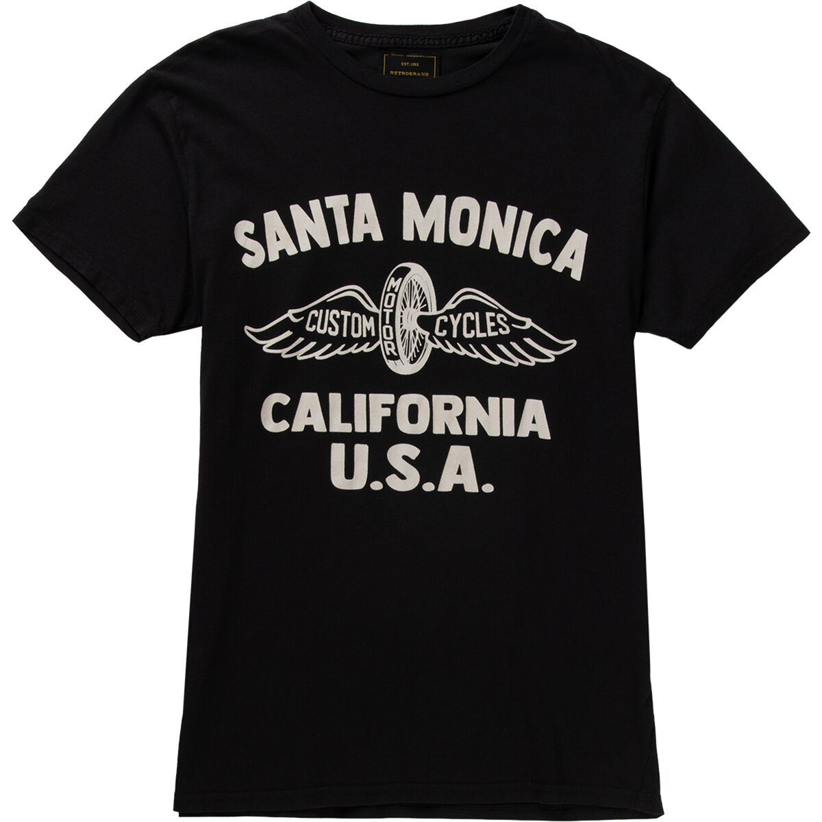 Image of Original Retro Brand Santa Monica Motor Wings T-Shirt Vintage Black, M