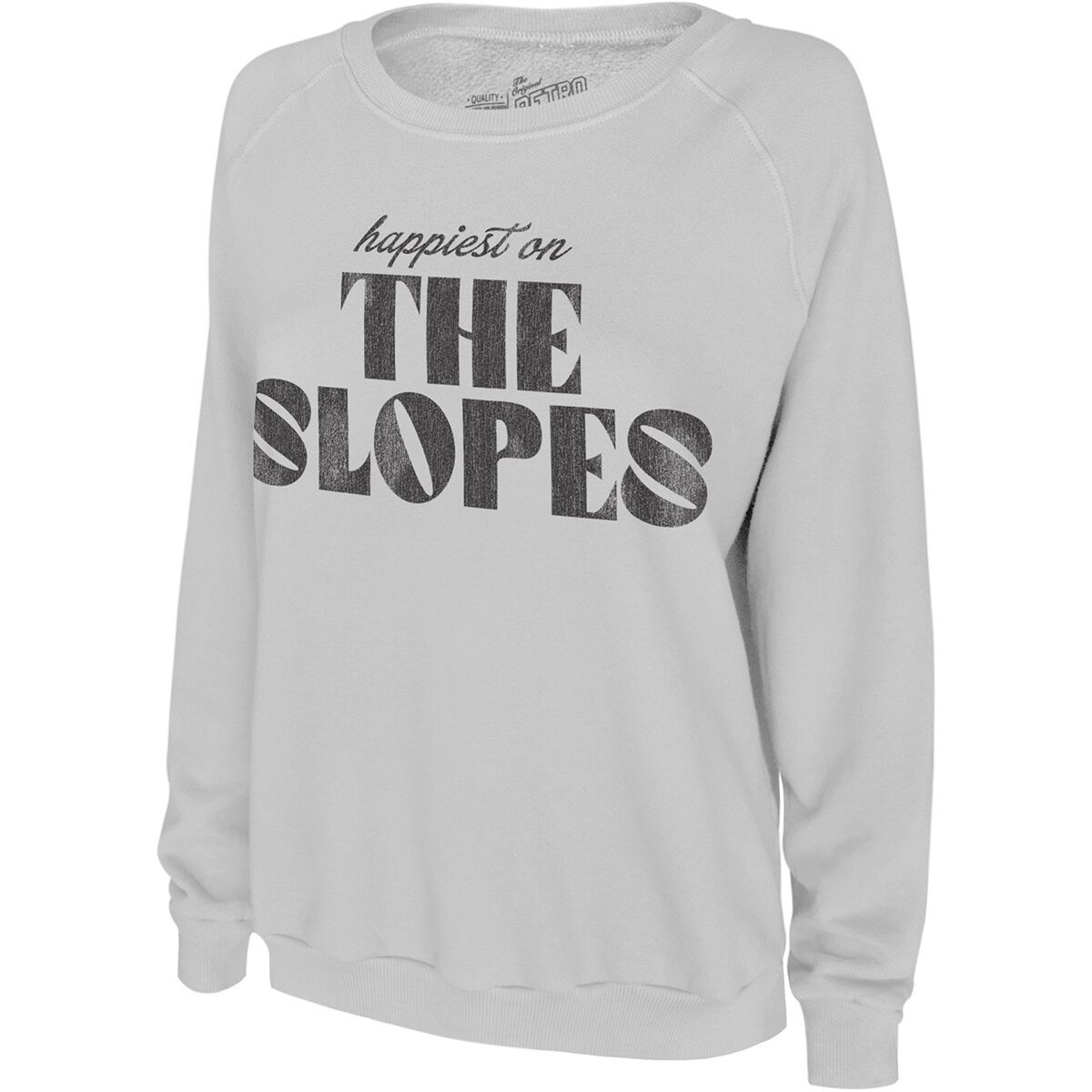Image of Original Retro Brand Happiest On The Slopes Sweatshirt - Women's Ice, XS