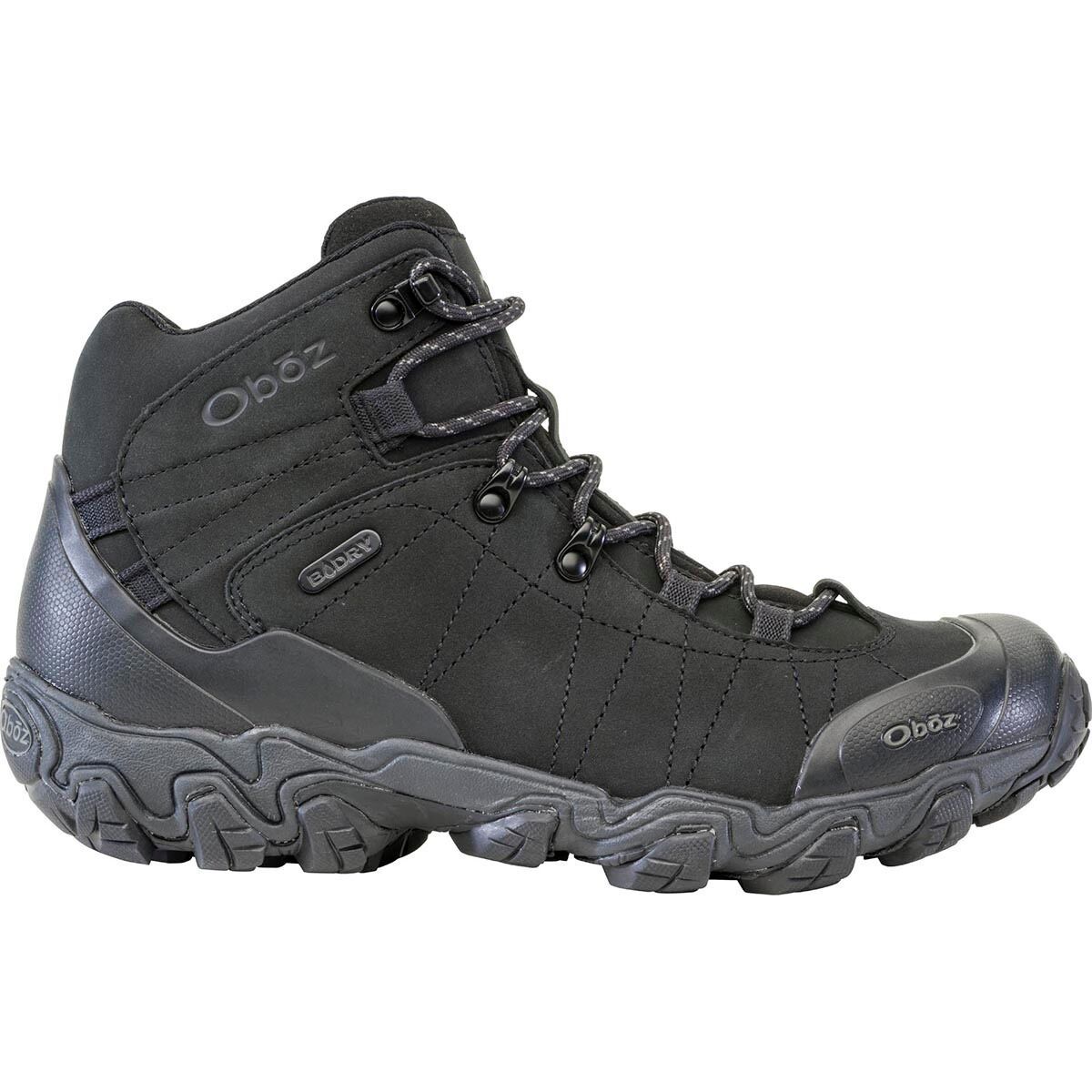 Image of Oboz Bridger Mid B-Dry Wide Hiking Boot - Men's Black Sea, 9.0