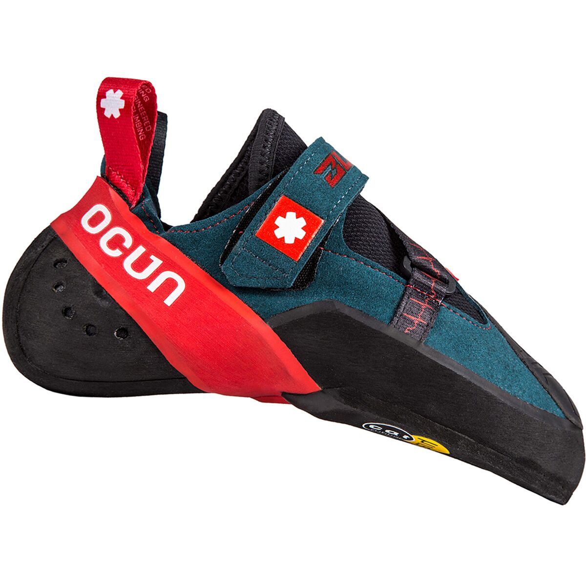 Image of Ocun Bullit Climbing Shoe Petrol/Red, Mens 9.5/Womens 10.5