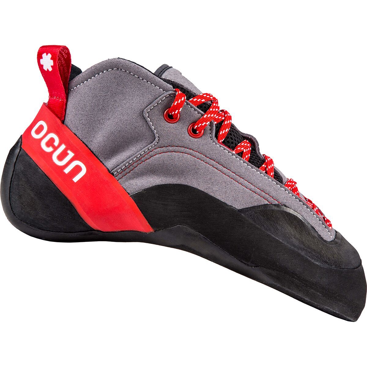 Image of Ocun Jett Crack Climbing Shoe Grey/Red, Mens 9.0/Womens 10.0