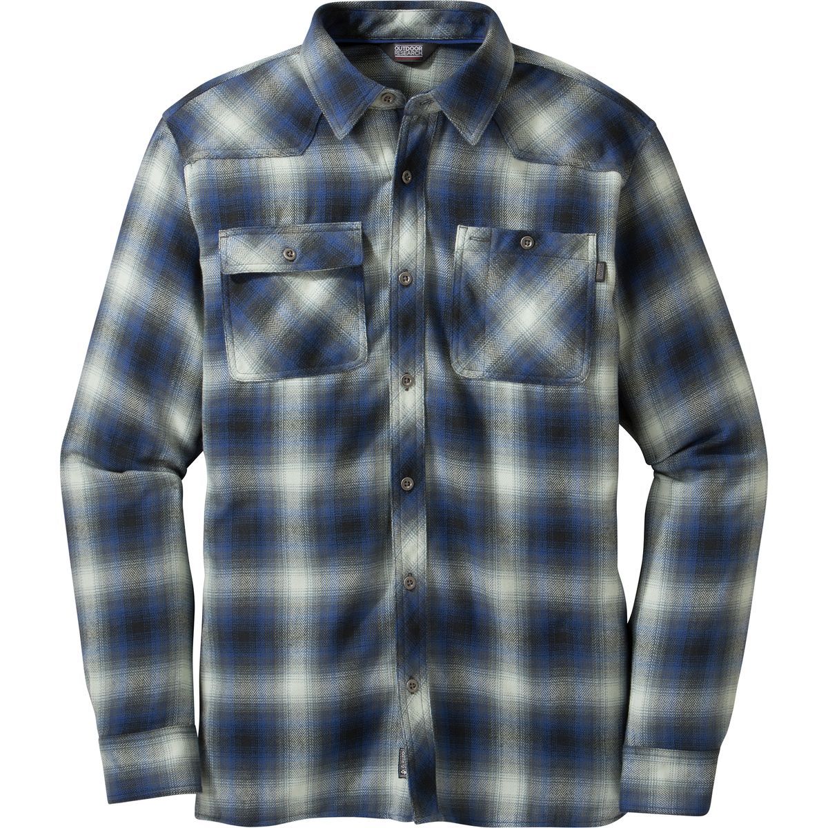 Outdoor Research Feedback Flannel Shirt - Men's Black/Baltic, XL