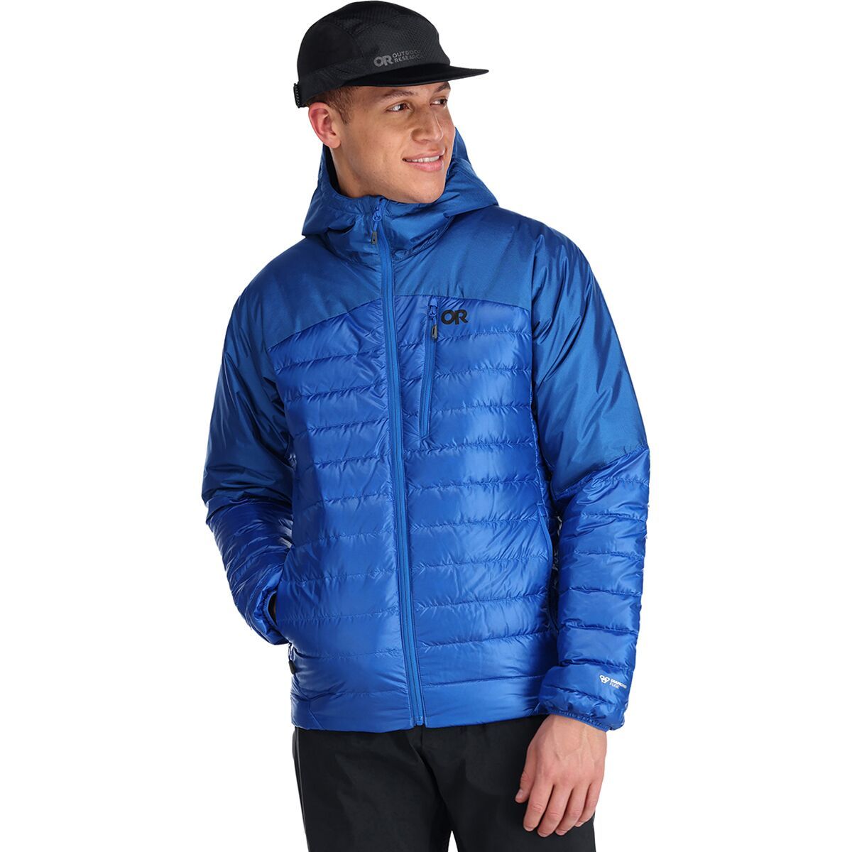 Outdoor Research Helium Down Hooded Jacket - Men's Classic Blue, XL