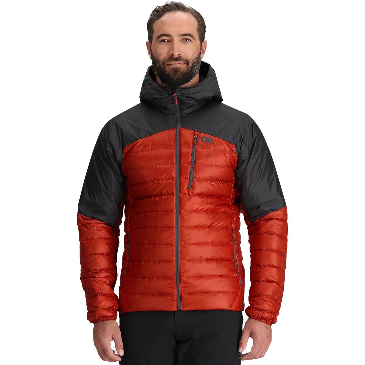 Image of Outdoor Research Helium Down Hooded Jacket - Men's Jupiter/Storm, M