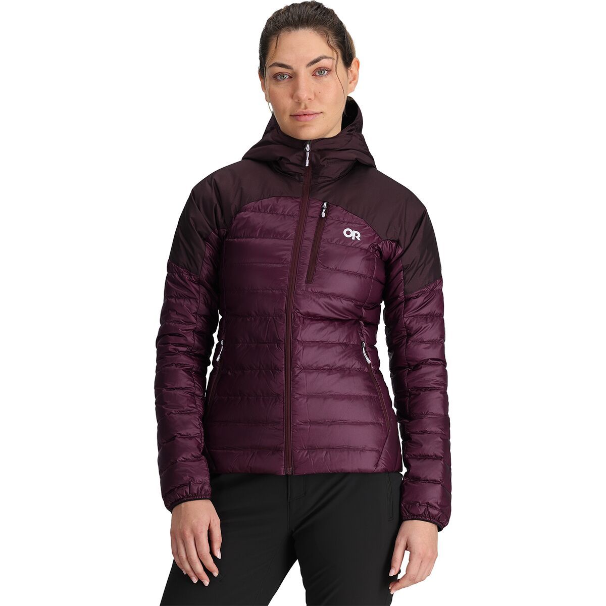 Image of Outdoor Research Helium Down Hooded Jacket - Women's Amethyst, M