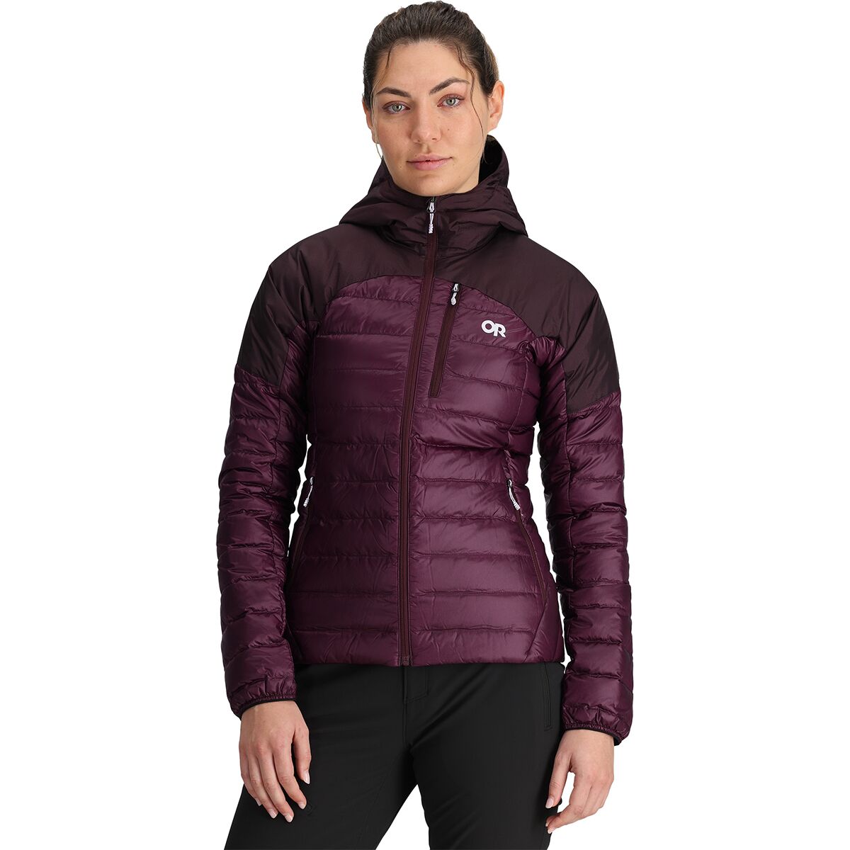 Image of Outdoor Research Helium Down Hooded Jacket - Women's Amethyst, M