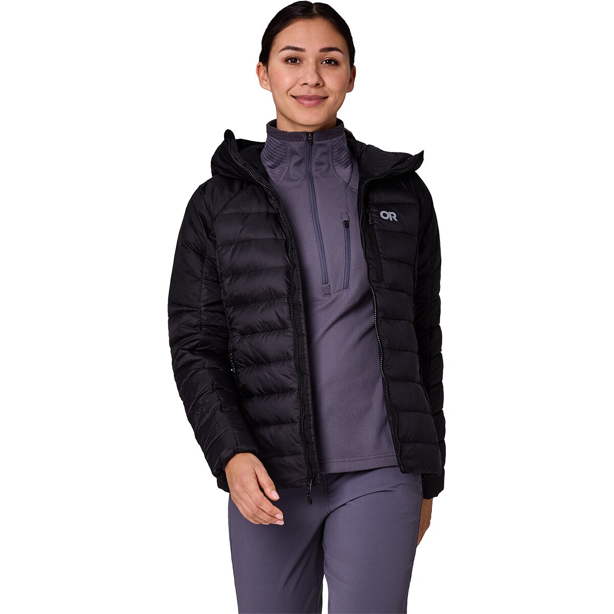 Image of Outdoor Research Helium Down Hooded Jacket - Women's Black2, S