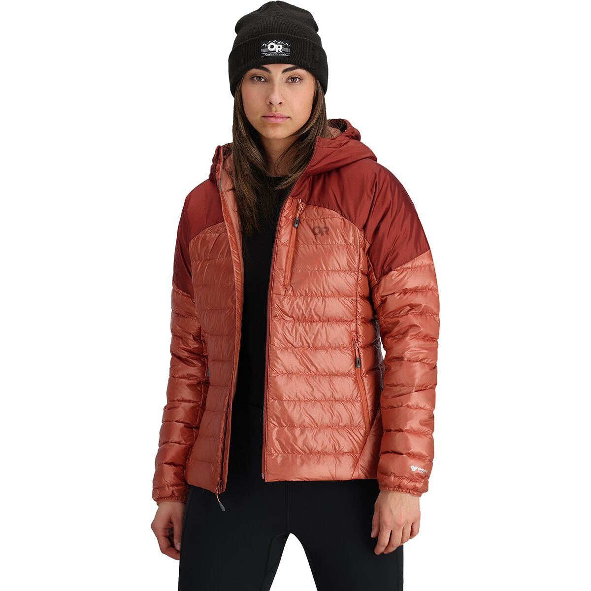 Outdoor Research Helium Down Hooded Jacket - Women's Cinnamon/Brick, S