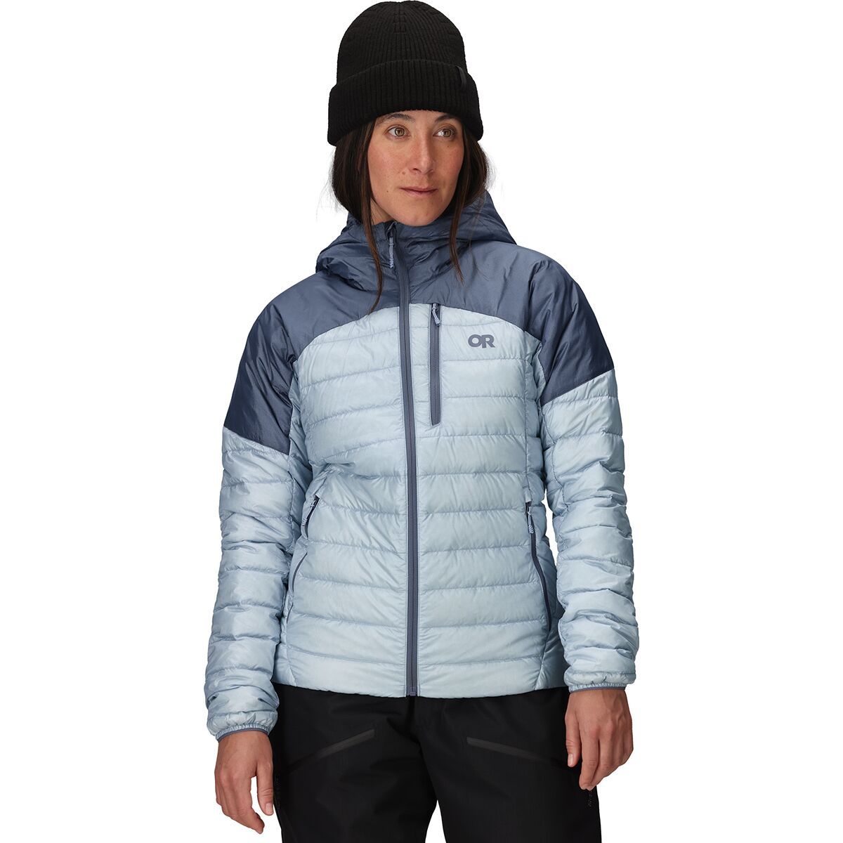 Image of Outdoor Research Helium Down Hooded Jacket - Women's Fjord/Summit, S
