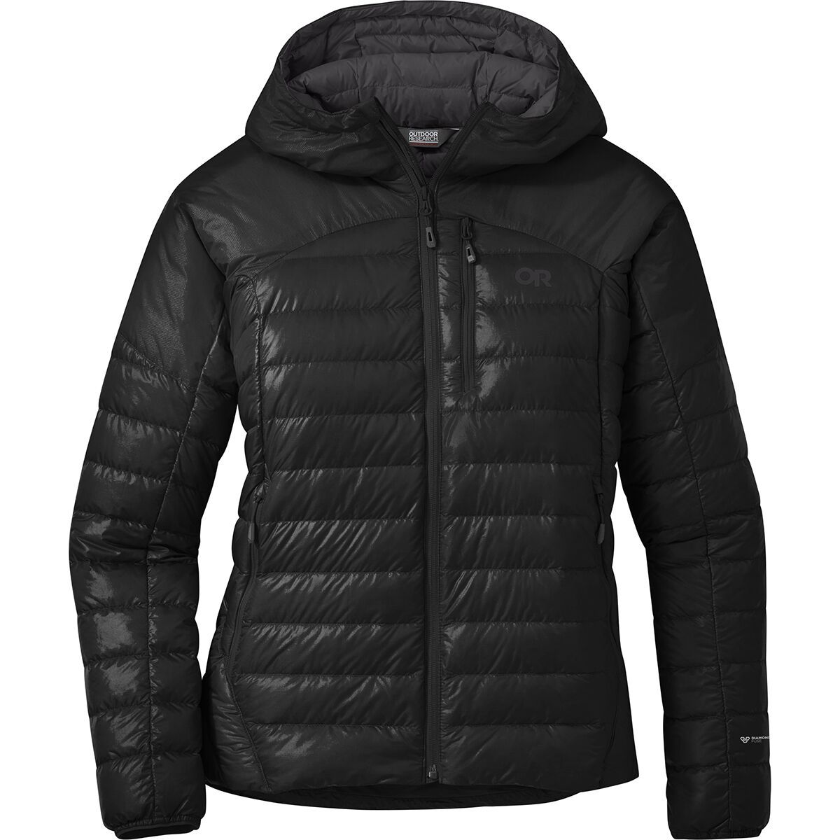 Image of Outdoor Research Helium Down Hooded Jacket - Women's Solid Black, L