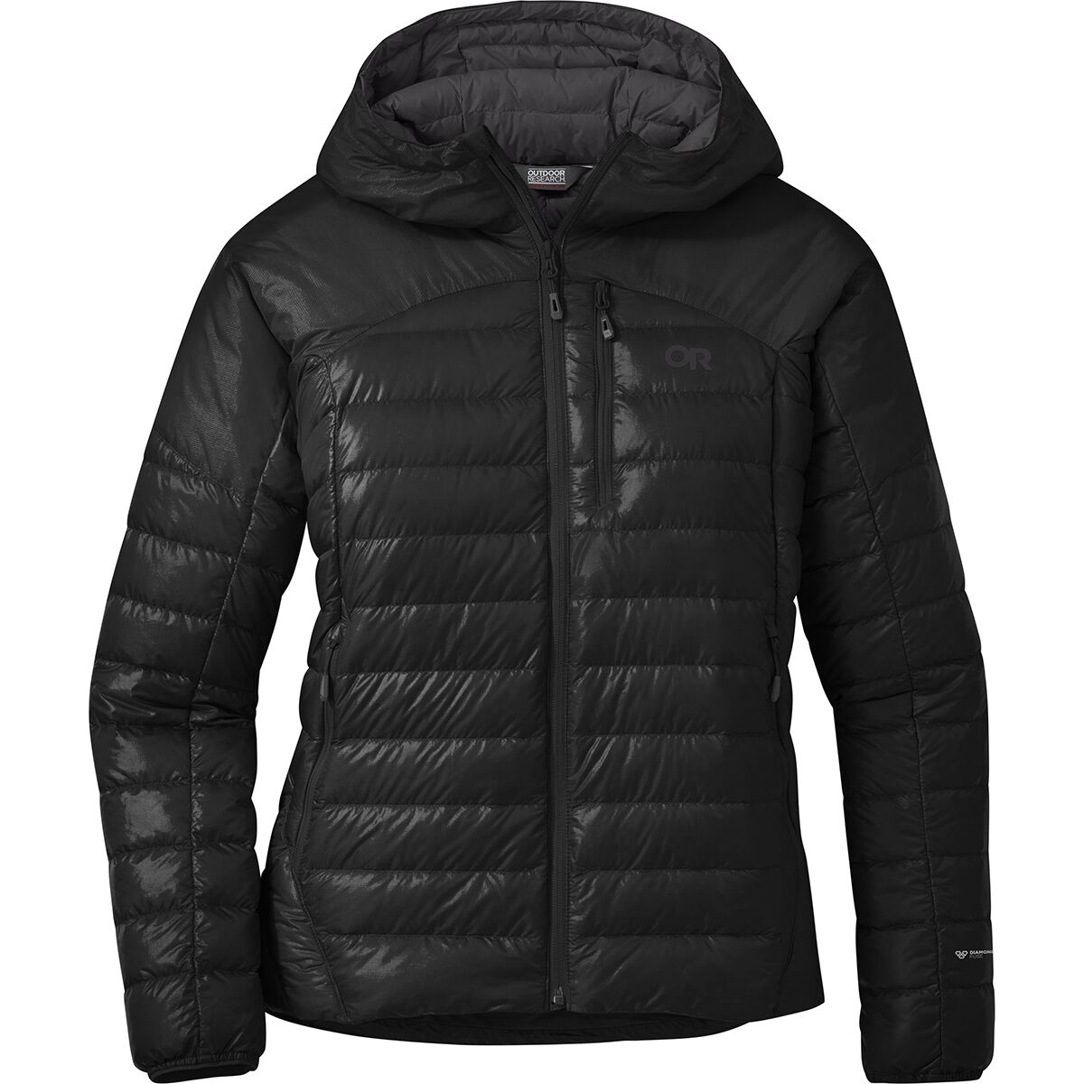 Image of Outdoor Research Helium Down Hooded Jacket - Women's Solid Black, L
