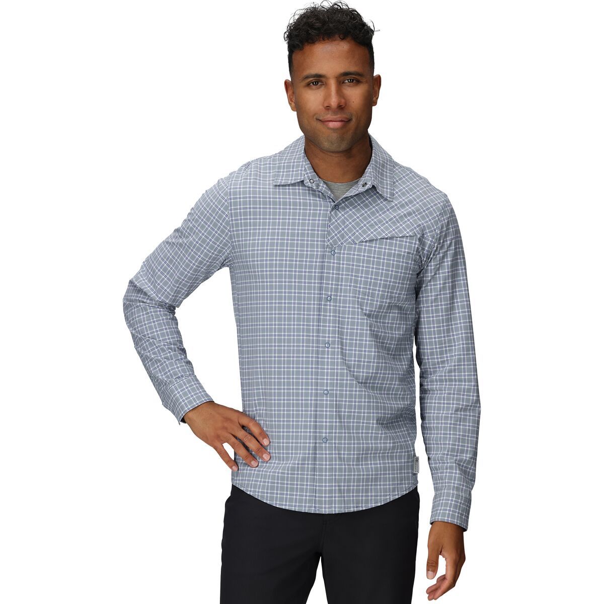 Image of Outdoor Research Astroman Long-Sleeve Sun Shirt - Men's Galactic Plaid, XXL