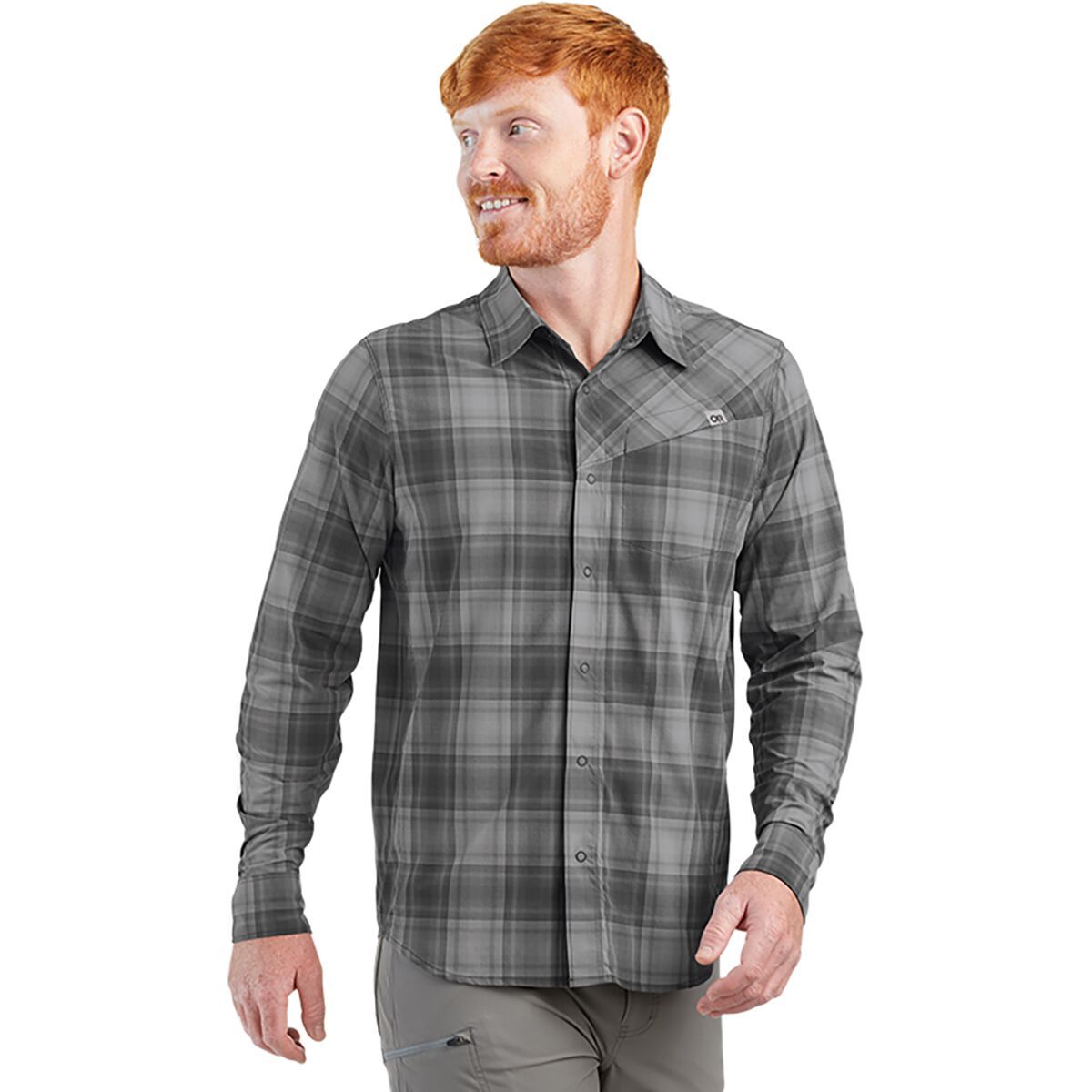 Outdoor Research Astroman Long-Sleeve Sun Shirt - Men's Storm Plaid, M