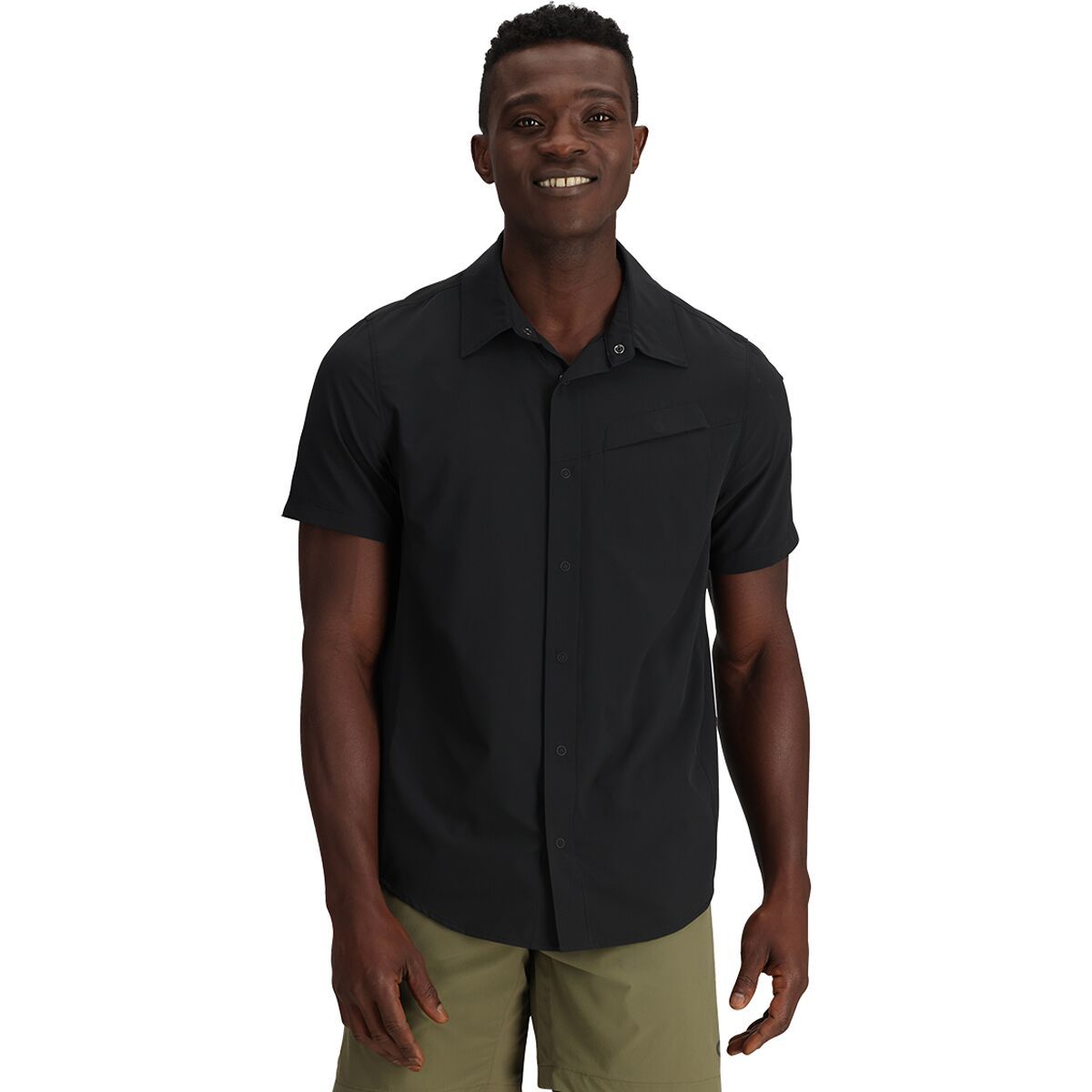 Image of Outdoor Research Astroman Short-Sleeve Sun Shirt - Men's Black, S