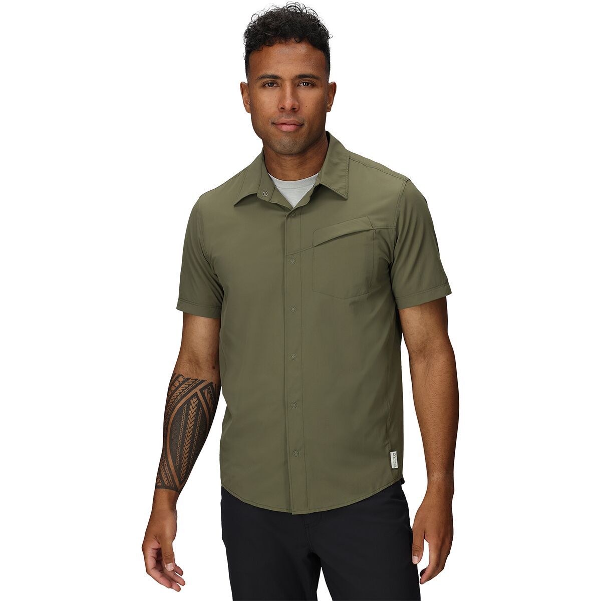 Image of Outdoor Research Astroman Short-Sleeve Sun Shirt - Men's Ranger Green, M