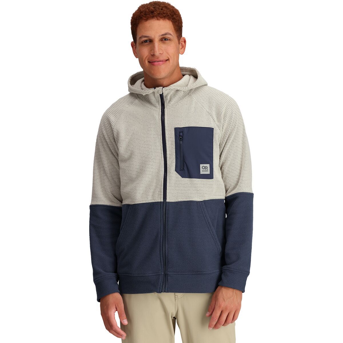 Outdoor Research Trail Mix Hoodie - Men's Sand/Naval Blue, M