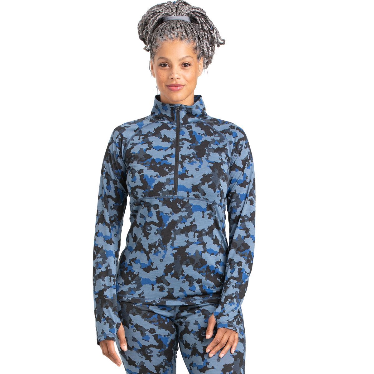 Outdoor Research Alpine Onset Half-Zip Top - Women's Naval Blue Camo, 3XL