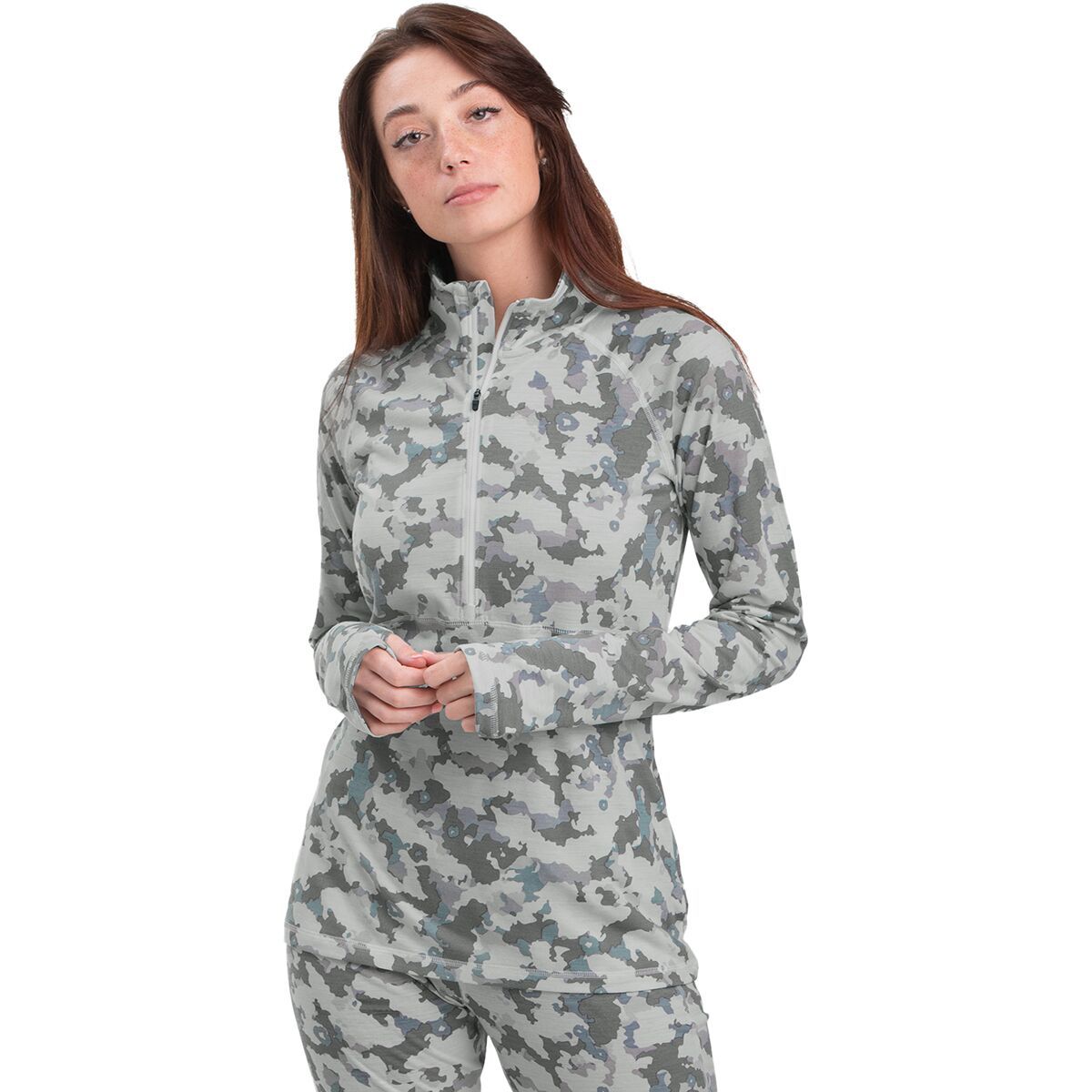 Outdoor Research Alpine Onset Half-Zip Top - Women's Snow Camo, S