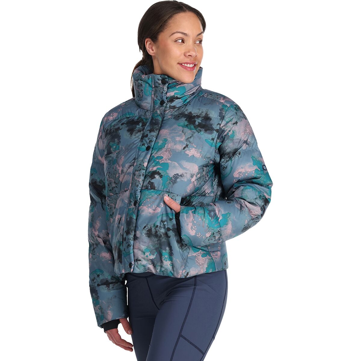 Image of Outdoor Research Coldfront Down Jacket - Women's Nimbus Watercolor, L