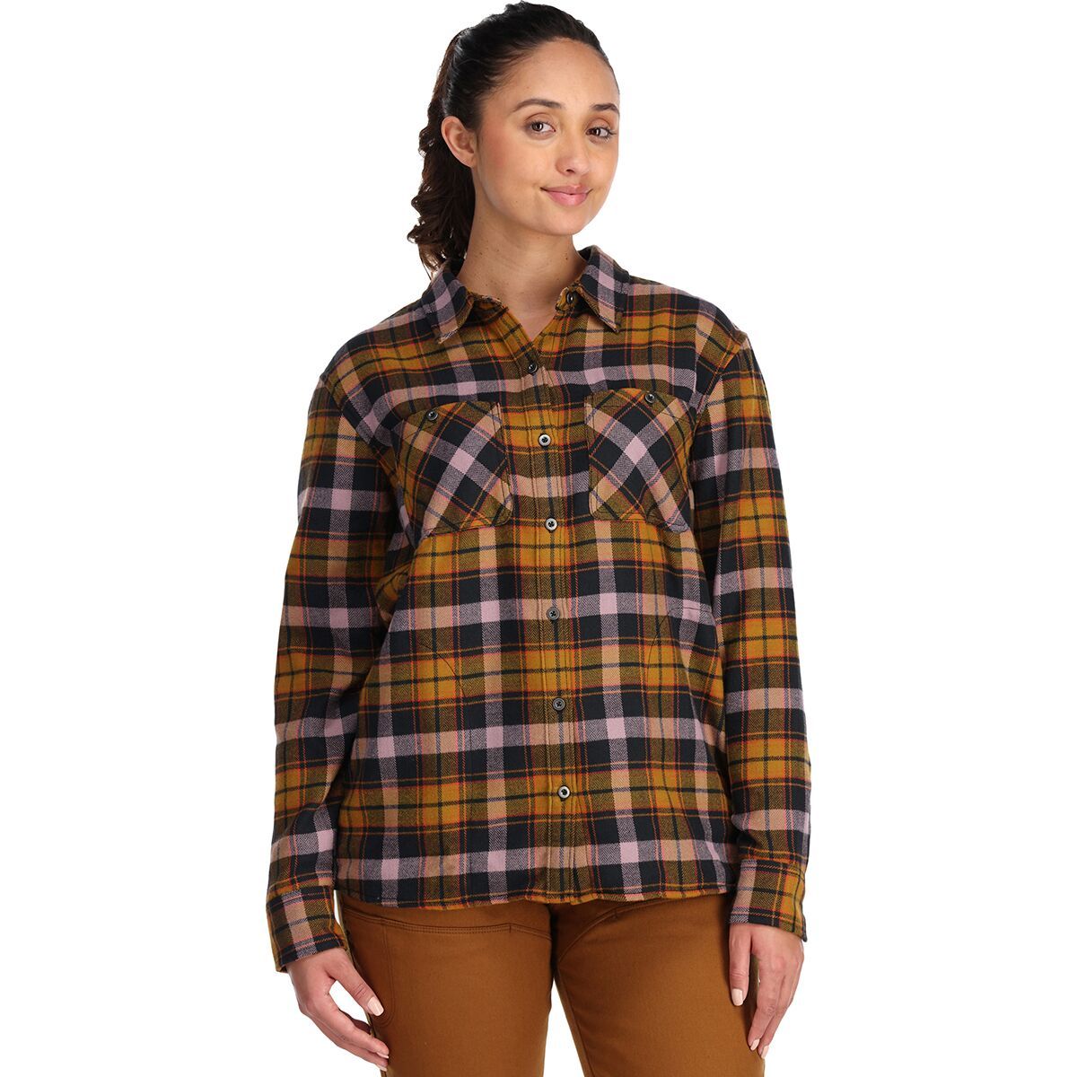 Outdoor Research Feedback Flannel Shirt - Women's Tapenade Plaid, S