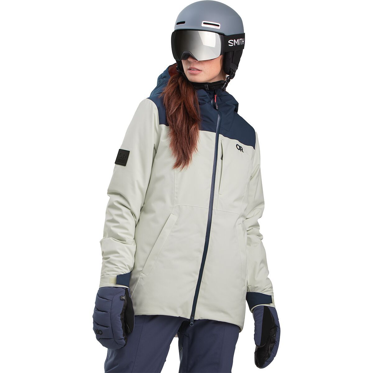 Outdoor Research Snowcrew Jacket - Women's Sand/Naval Blue, S
