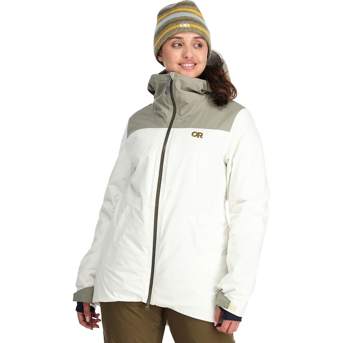 Image of Outdoor Research Snowcrew Jacket - Women's Snow/Flint, M
