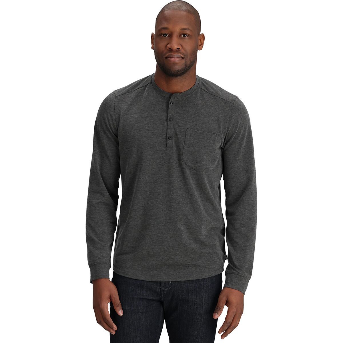 Image of Outdoor Research Aberdeen Long-Sleeve Henley - Men's Black Heather, L