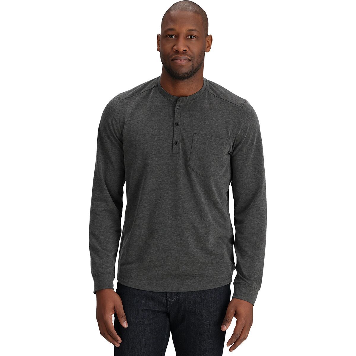 Image of Outdoor Research Aberdeen Long-Sleeve Henley - Men's Black Heather, XL