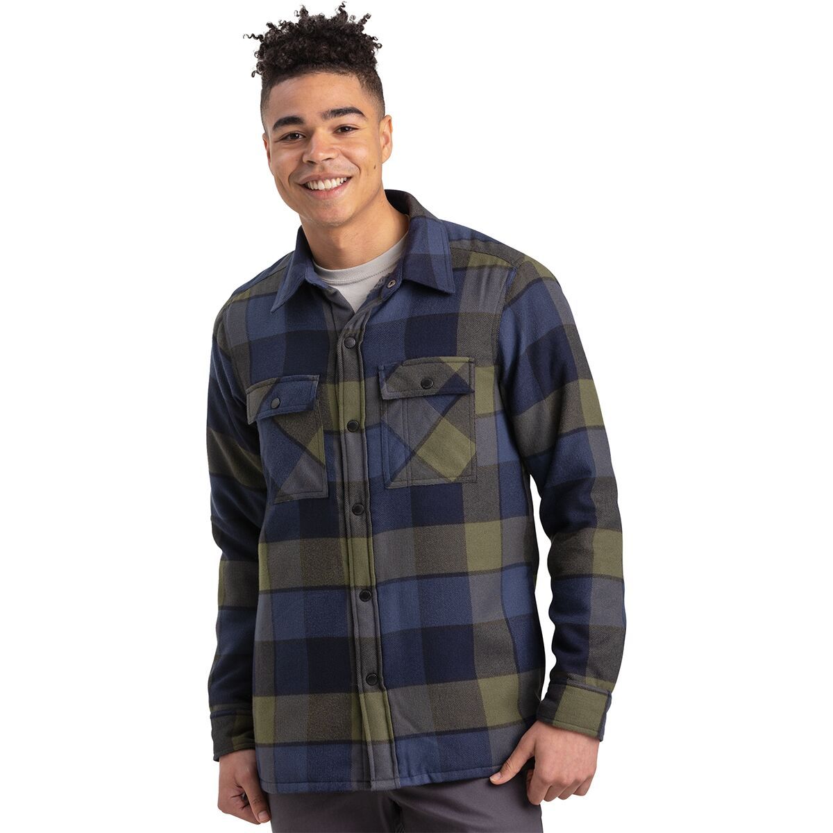 Outdoor Research Feedback Shirt Jacket - Men's Fatigue Plaid, XXL