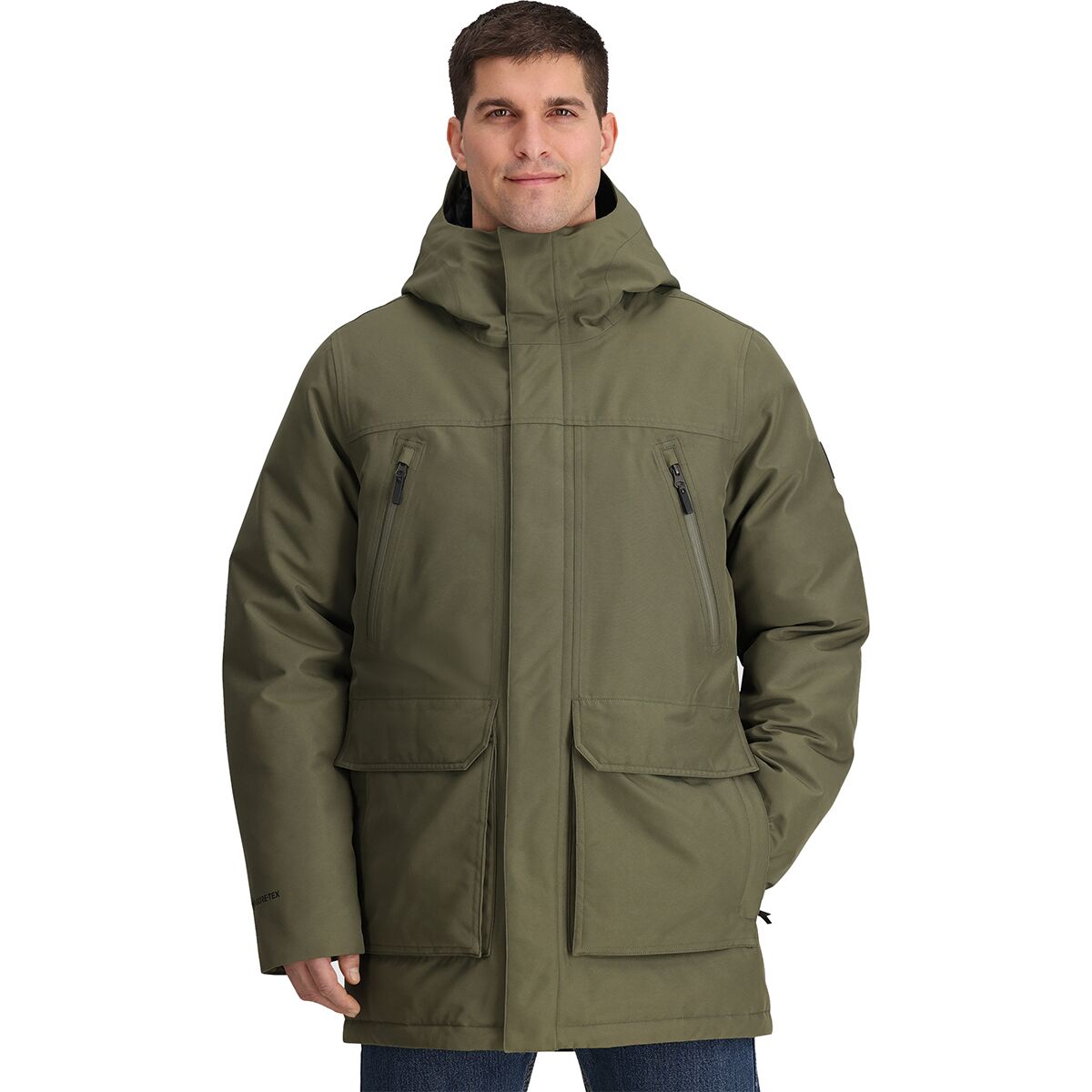 Image of Outdoor Research Stormcraft Down Parka - Men's Ranger Green, XL
