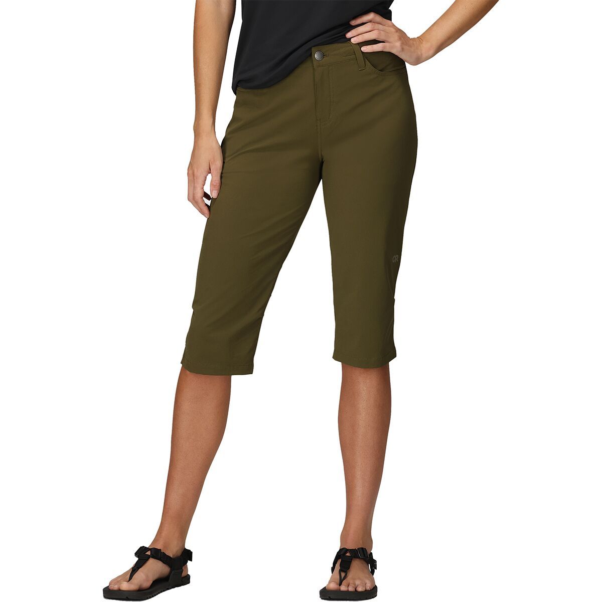 Image of Outdoor Research Ferrosi Capri Pant - Women's Dark Olive, 2