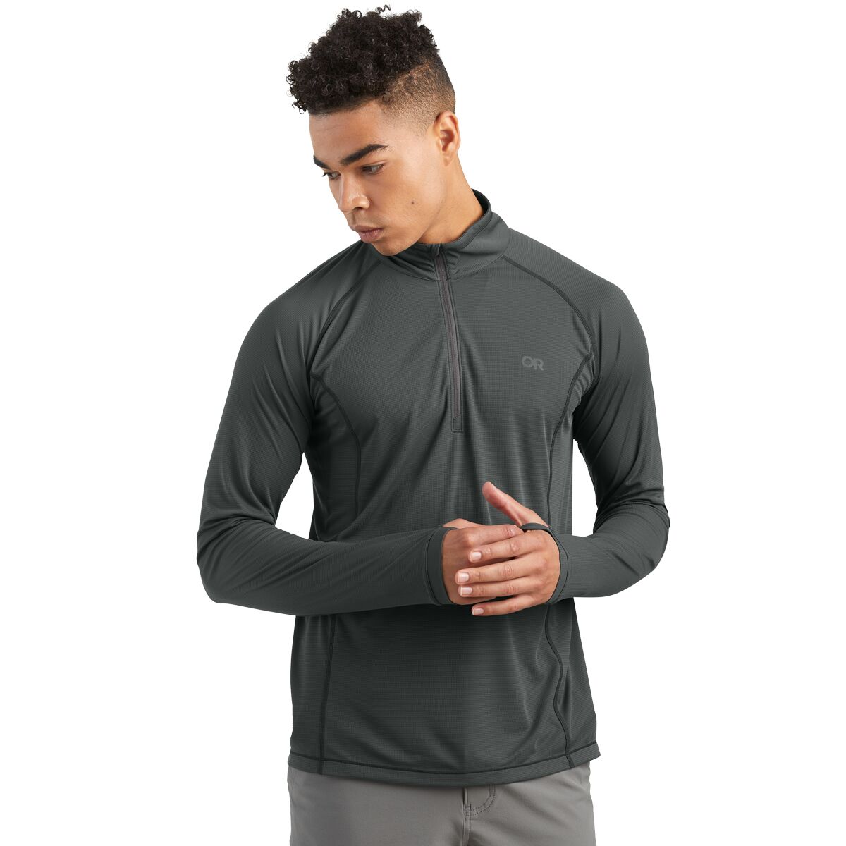 Image of Outdoor Research Echo 1/4-Zip Jacket - Men's Storm, XXL