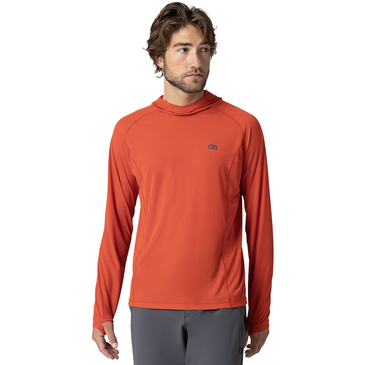 Image of Outdoor Research Echo Hooded Long-Sleeve Shirt - Men's Cardinal, M