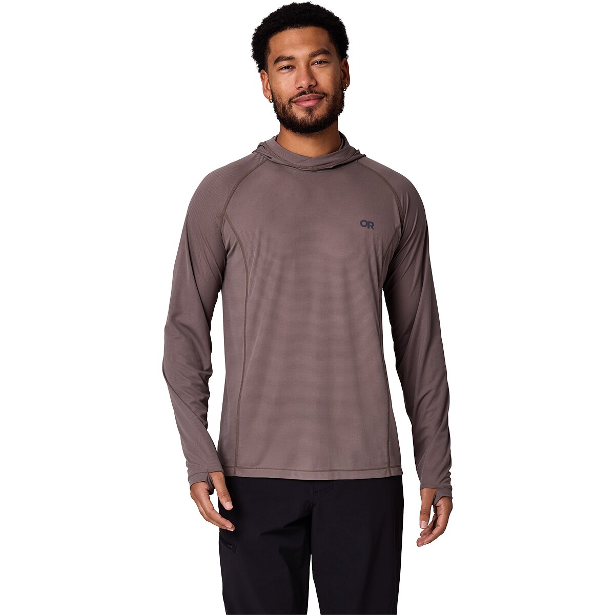 Image of Outdoor Research Echo Hooded Long-Sleeve Shirt - Men's Gravel, L