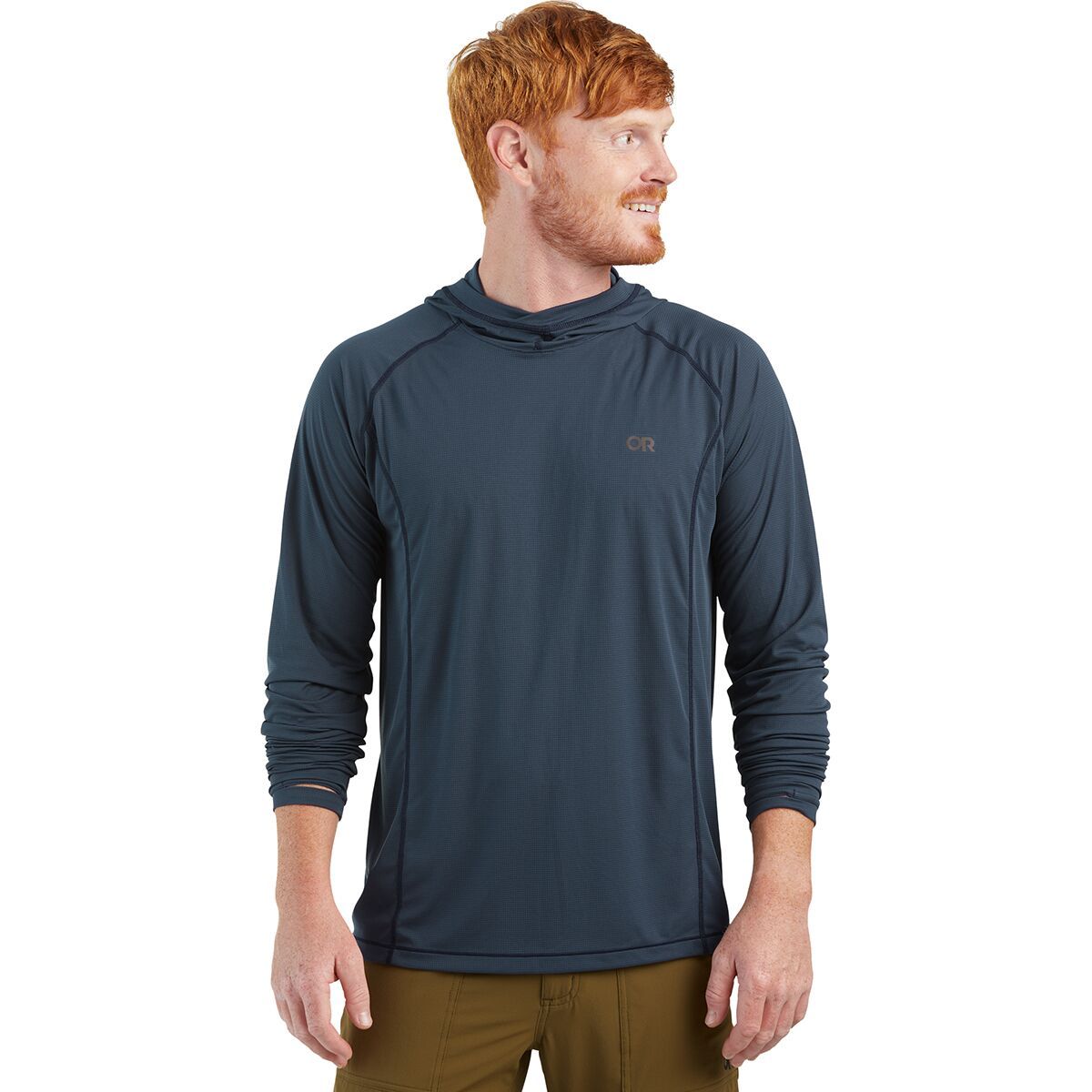 Image of Outdoor Research Echo Hooded Long-Sleeve Shirt - Men's Naval Blue, XL