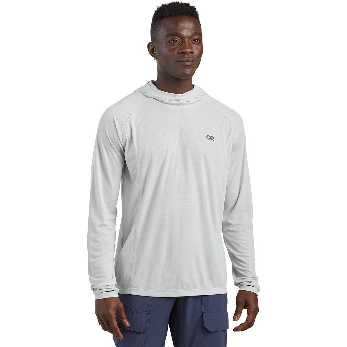 Image of Outdoor Research Echo Hooded Long-Sleeve Shirt - Men's Pebble, M