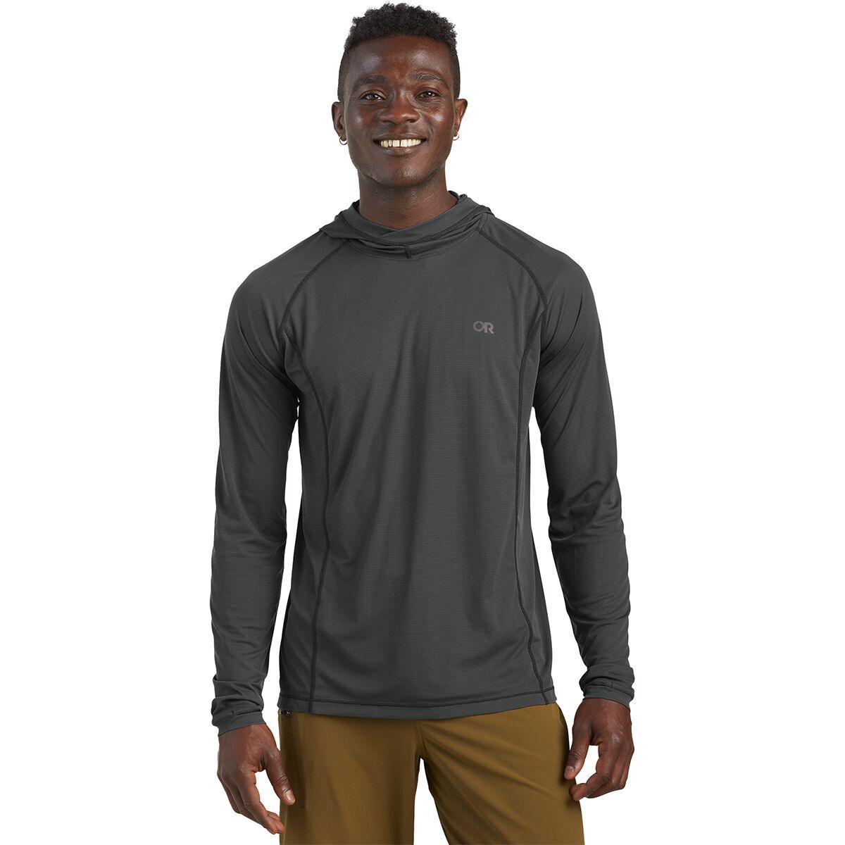 Image of Outdoor Research Echo Hooded Long-Sleeve Shirt - Men's Storm, L