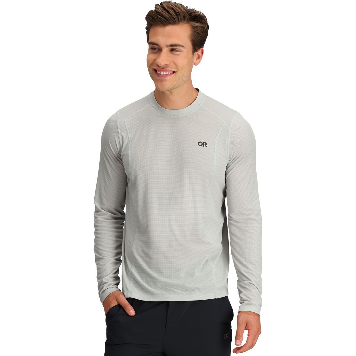 Image of Outdoor Research Echo L/S Tee - Men's Pebble, XL