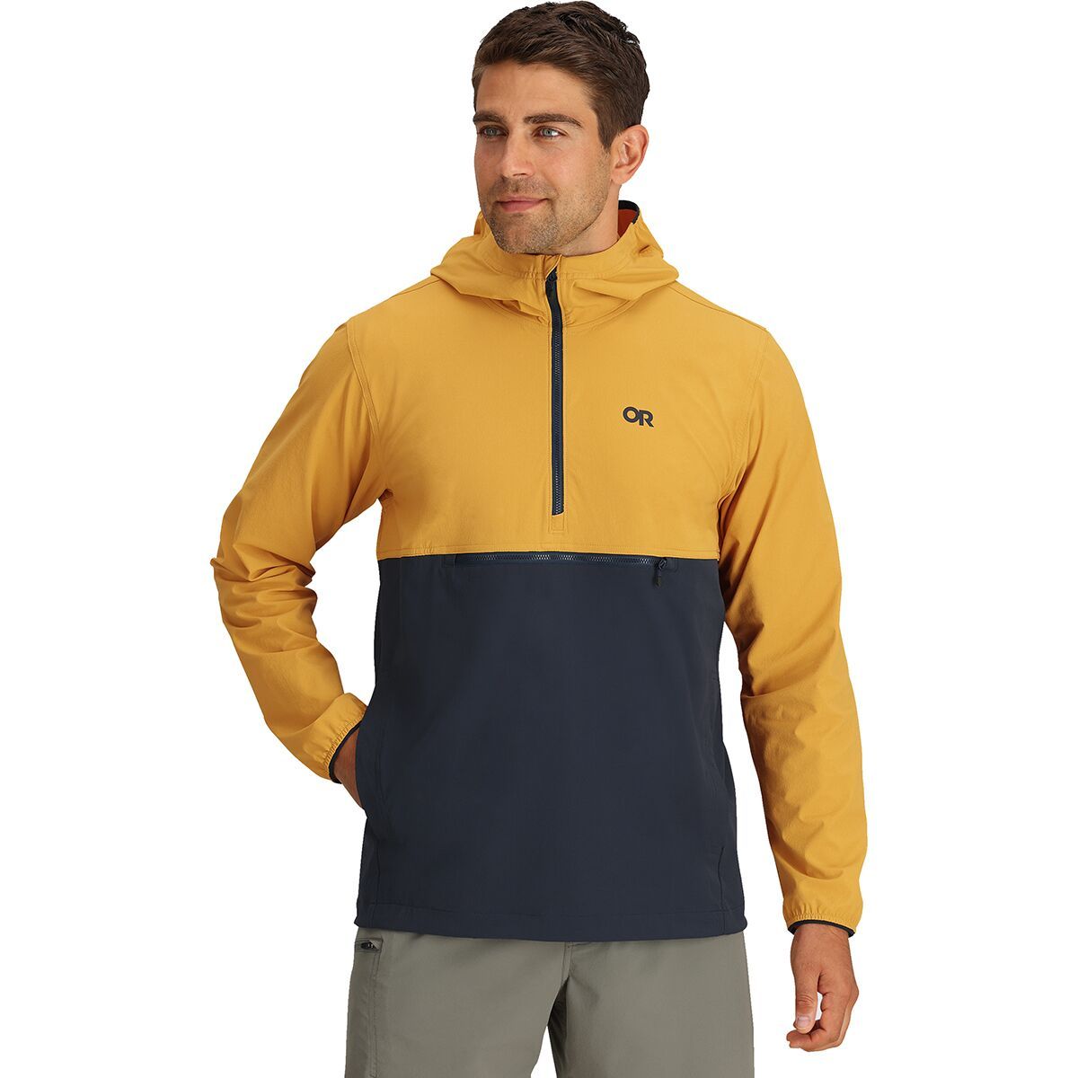 Image of Outdoor Research Ferrosi Anorak Jacket - Men's Caramel/Dark Navy, XXL