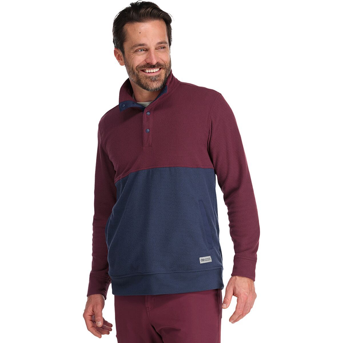 Outdoor Research Trail Mix Snap Pullover Fleece - Men's Kalamata/Naval Blue, S